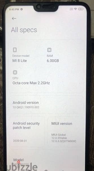 Xiaomi Mi 8 Lite Ram 6 Gb / Storage 128 Gb 6