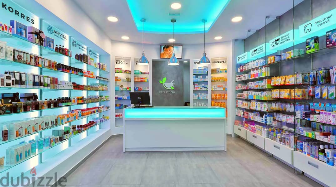 70 meter pharmacy, 40 meter area, in the Fifth Settlement, in front of Hyde Park, next to the Deyaar Intelligence Compound, with a 10% discount, servi 8