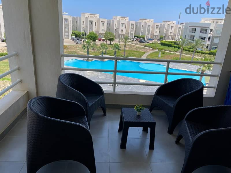Penthouse for sale, immediate receipt, finished and furnished, on the North Coast, with a distinctive view in Amwaj 1