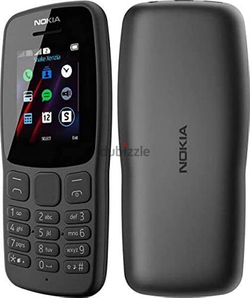 Nokia 106 Dual SIM +ساعة مستطيلة تاتش اسود 1