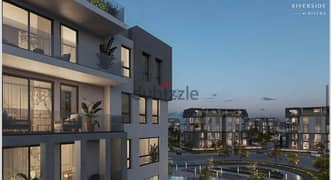 twinhouse 205 sqm with a private garden and a prime location with  installments over 8 years in rivers compound in  new zayed 0
