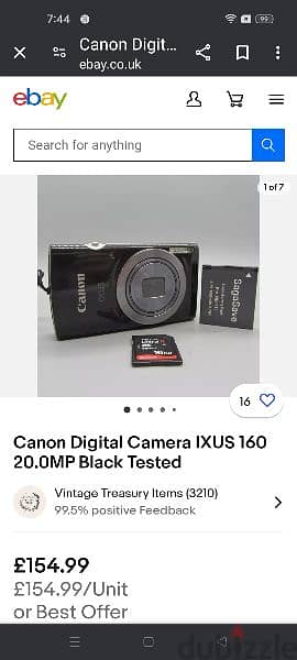 كاميرا كانون ixus 160 6