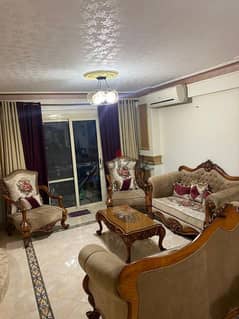 Furnished apartment for rent in Smouha 120 sqm luxury tower fully AC