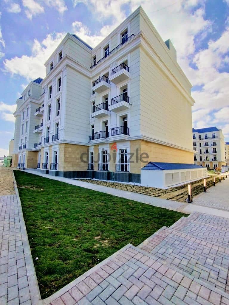 For immediate sale, a 202 sqm apartment, seafront, fully finished, in the Latin Quarter, New Alamein, 7 years installments 5