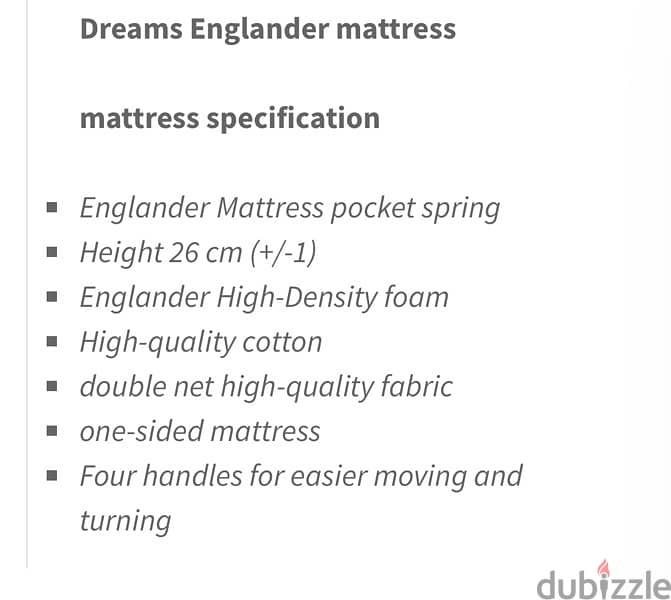 englender dreams matress مرتبه انجلندار دريمز 1