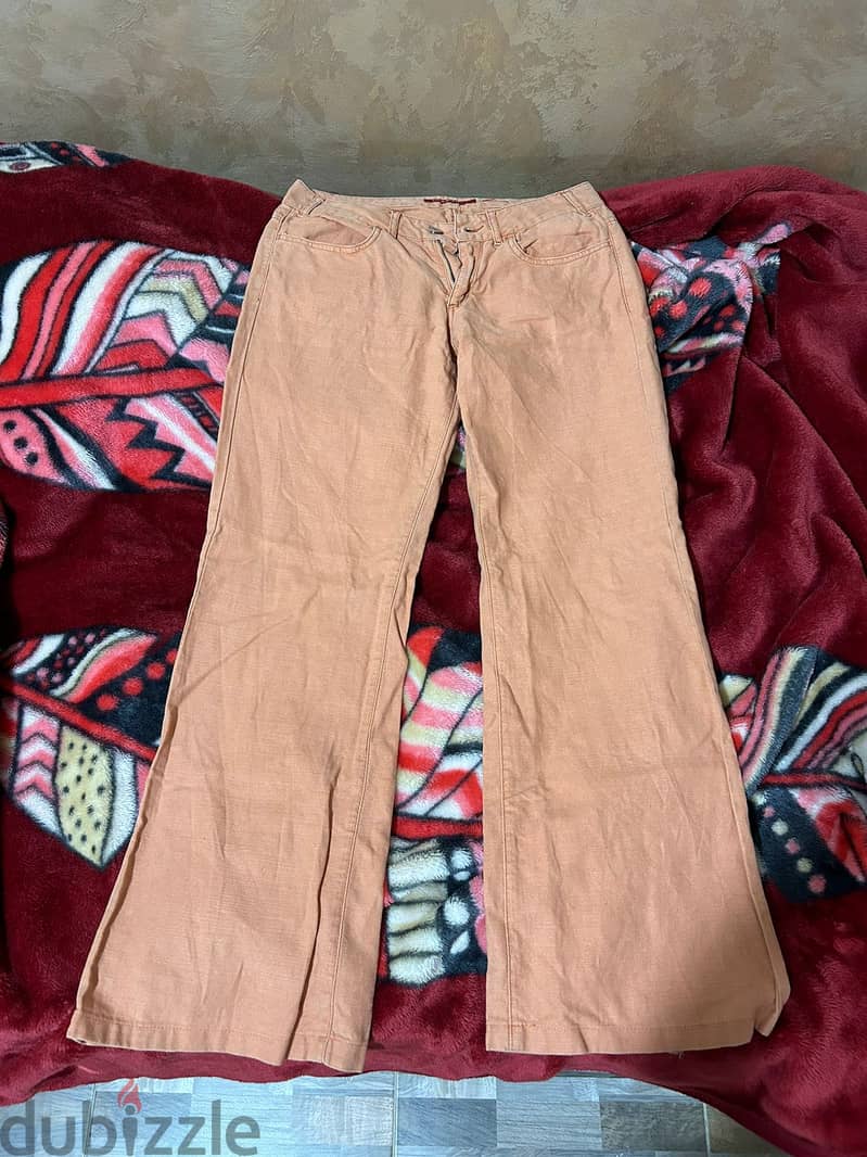 light orange wide-leg trousers 1