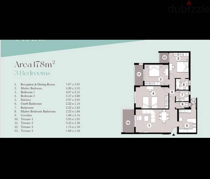 شقة بالتكييفات والمطبخ والأجهزة وغرف النوم الداون تاون العلمين 3 غرف 10
