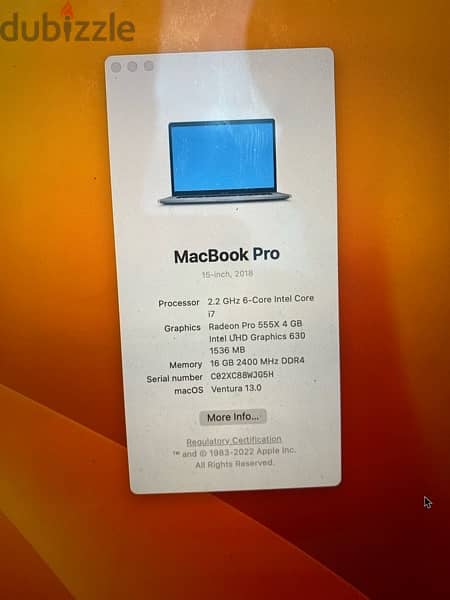 Macbook 256gb 16 RAM 2
