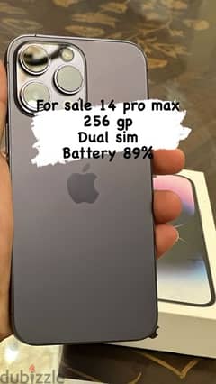 iphone 14 pro max dual sim 256 battery 89% 0