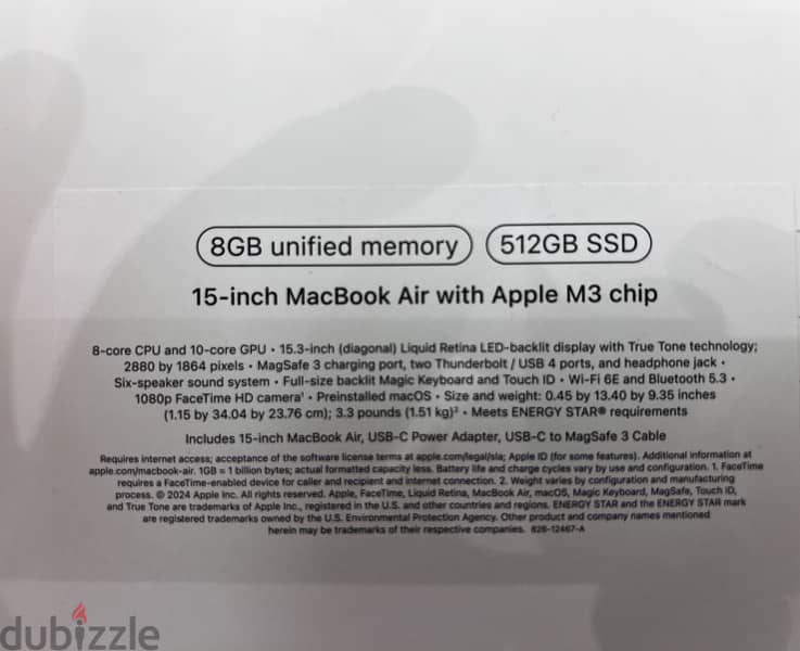 MacBook Air M3 512GB 8GB RAM SLV 1
