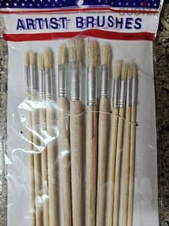 painting brushes + colour plastic palette 0