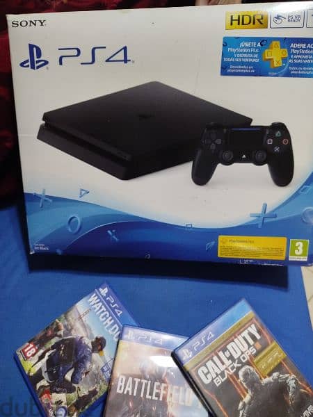 play station 4 for sale + 3 cds 3