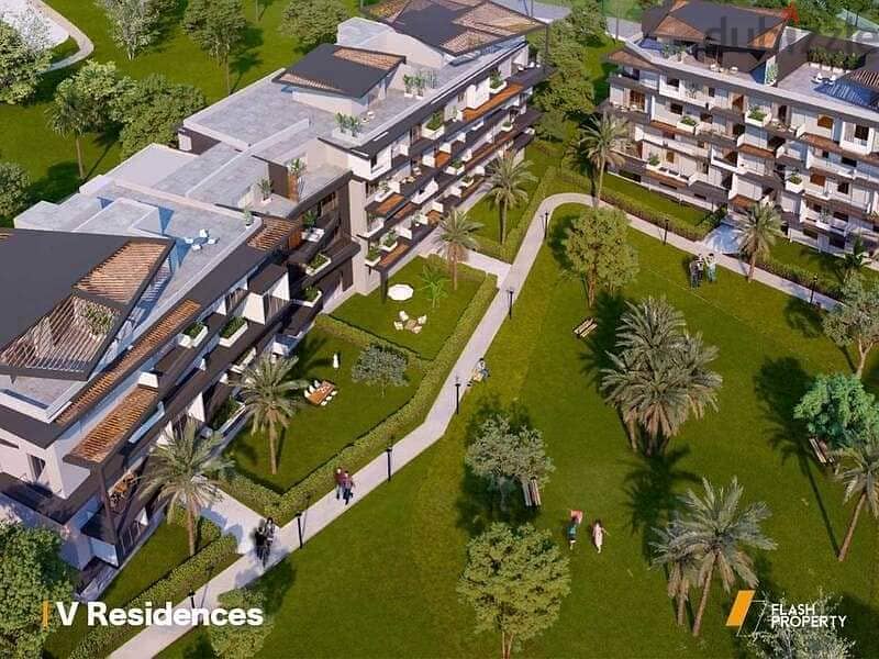 Apartment 199 m with Garden for sale with installments at V Residence - NEW CAIRO 3