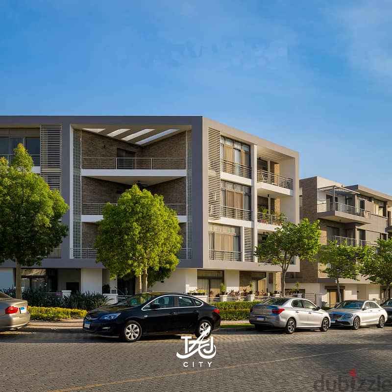 Apartment for sale with only 10% down payment and installments over 8 years in Taj City Compound, directly in front of the airport on Suez Road 3
