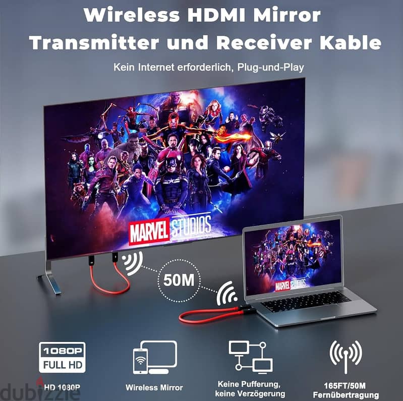 Wireless HDMI Transmitter and Receiver. توصيل HD  عن بعد 1