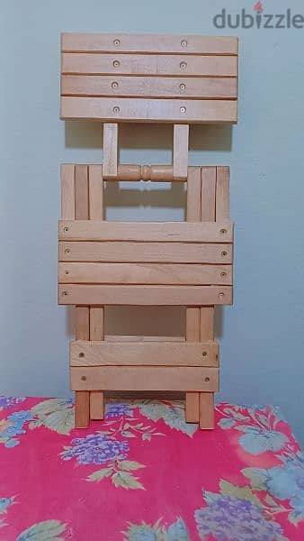 كرسي خشب زان شنطه متعدد الاستخدامات 4