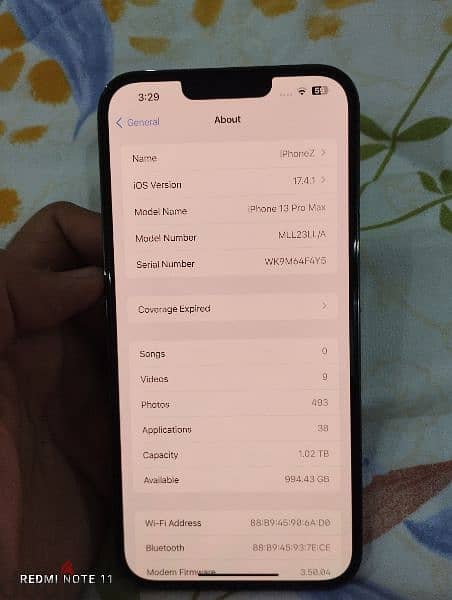 Iphone 13 pro max 1 tb 95%battery 6