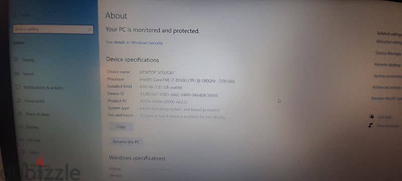 Lenovo I7 8th generation in Excellent condition 3
