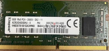 Ram 8gb kingston original DDR4 gaming