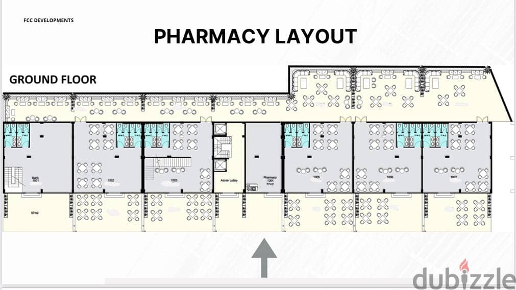 Pharmacy for sale in Future Commercial Center Strip mall ( FCC ) -  in New Cairo  Very prime location 7
