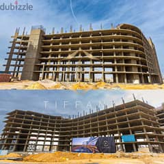 Shop with 77 sqm facade, built and ready for inspection, first number on Al Amal and Ministries axis and directly in front of the Sports City,
