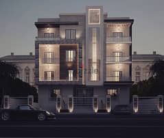 apartment For sale 177 sqm with complete external finishes, received from the owner company with installments over 7 years