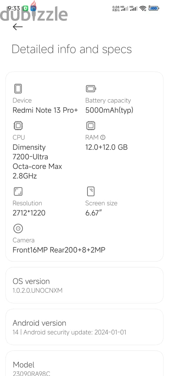 ْXiaomi Redmit 13 Pro Plus 12/512 4