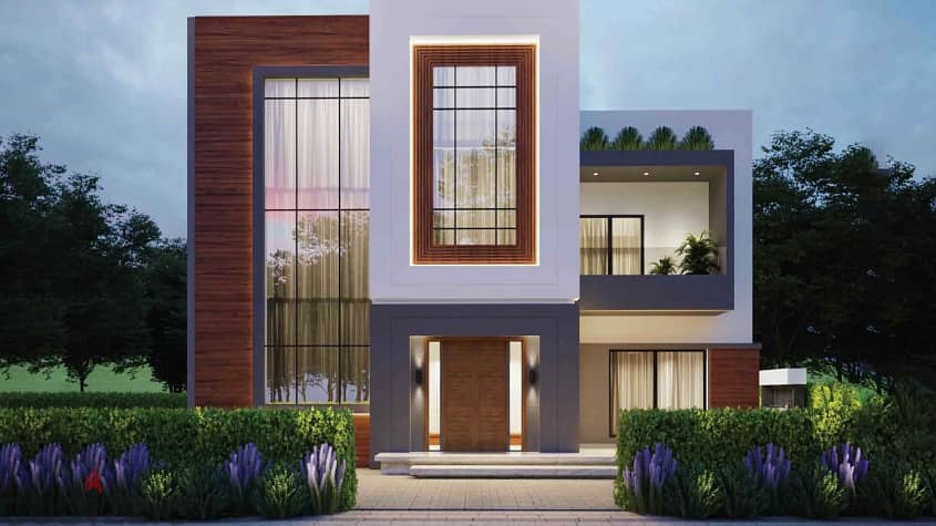 10% down payment and 6 years in installments for a unique independent villa with a garden in Solimar Green Compound, Sheikh Zayed 4