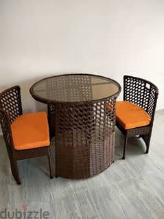 Ratan table  + 2 chairs 0
