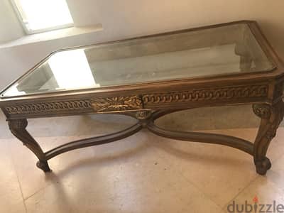 Gold/Glass Top Coffee Table