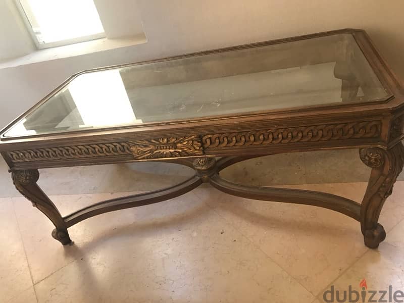 Gold/Glass Top Coffee Table 0