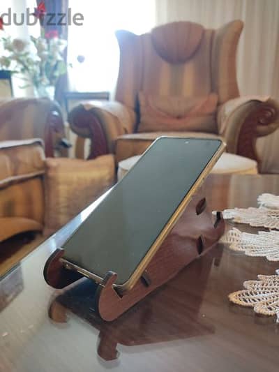 Handmade wooden mobile stand