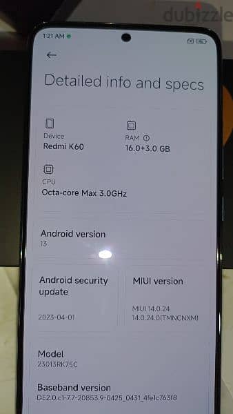 Xiaomi k60 Redmi, 16GB 256GB 2