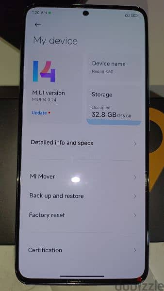 Xiaomi k60 Redmi, 16GB 256GB 5