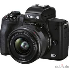 كاميرا Canon m50 معها ادبتور ومايك 0