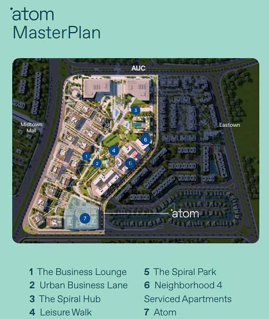 10% DP Clinic Lower Ground floor Total Area 15m² in Atom mall next to AUC, 5th settlement installment up to 8 years delivery in 3 yrs serviced by JLL 8