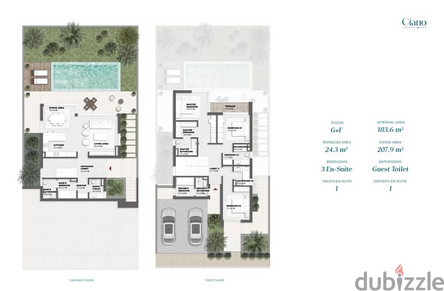 0% DP Two story 3Bs Villa standalone Special in Solare north coast , ras elhekma bay BUA 207m² Land area355.8m  installment to 8 years fully finished 2