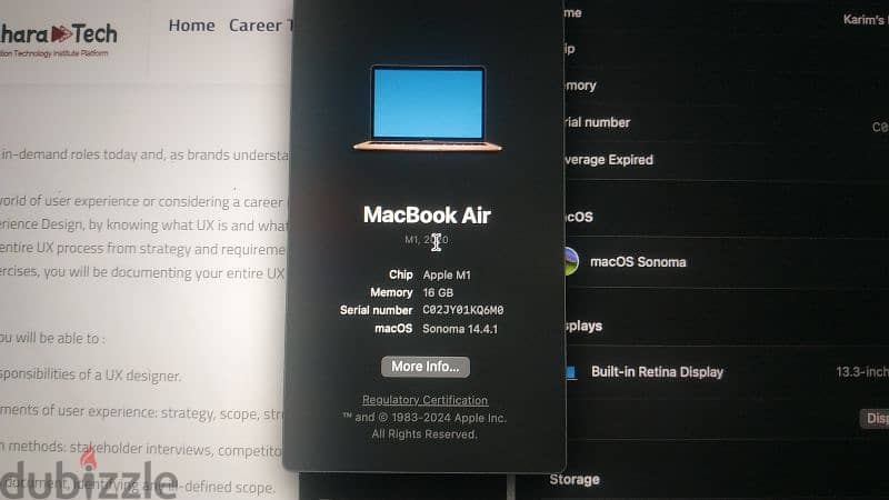 MacBook air m1 16g 256g 5