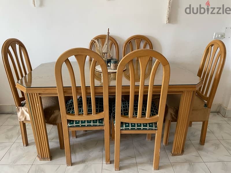 dinning table + 6 chairs + TV unit 2