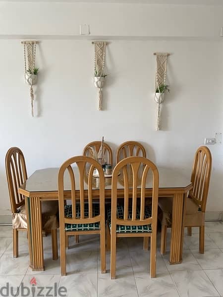 dinning table + 6 chairs + TV unit 3