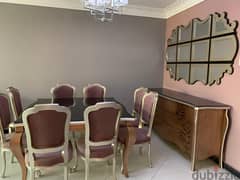 Dinning table with 8 Chairs and Buffet with mirror
