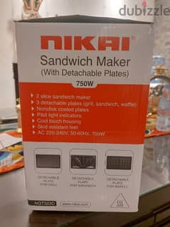 Sandwich maker nikai 3x1 750wساندويتش ميكر 0
