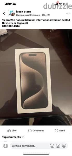 I phone 15 pro 256 natural titanium international version