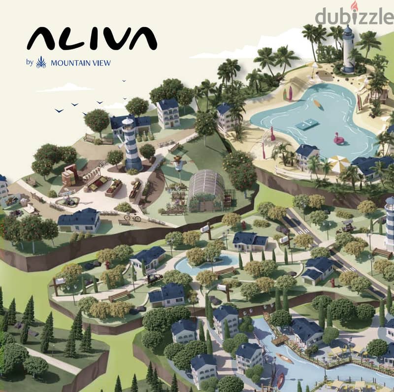 I villa garden for sale in View Lagoon with only 5% down payment in Mountain View Compound Aliva Mostaqbal City Aliva 1