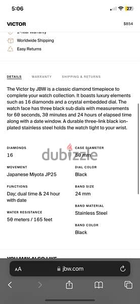 ساعة الماس jbw للبيع او للبدل Diamonds 2