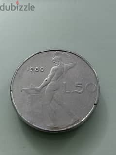 50 ليرة إيطالية اصدار سنة 1980