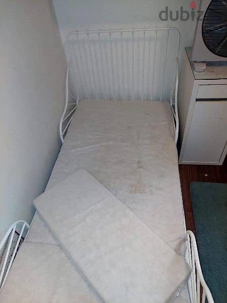 سرير ايكيا حديد أبيض قابل للتوسع 5