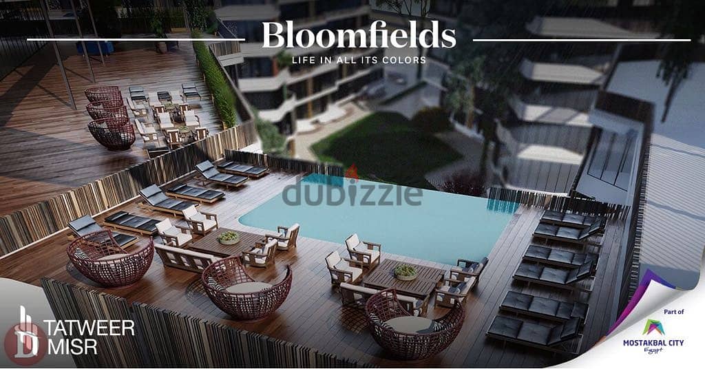 شقة للبيع 122م في بلوم فيلدز مستقبل سيتي تطوير مصر Bloomfields 1