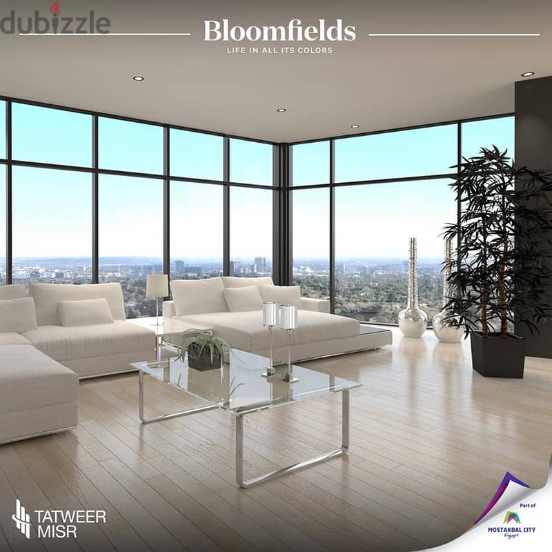 شقة للبيع 122م في بلوم فيلدز مستقبل سيتي تطوير مصر Bloomfields 3
