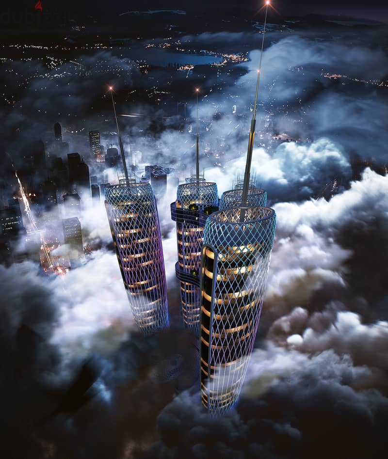 استوديو فندقي مساحتة 70م  ڤيو من فوق السحاب علي اعلي ناطحة سحاب و اطول برج بأفريقيا بعائد استثماري بالدولاربإدارة فندق جراند ميلينيوم 2